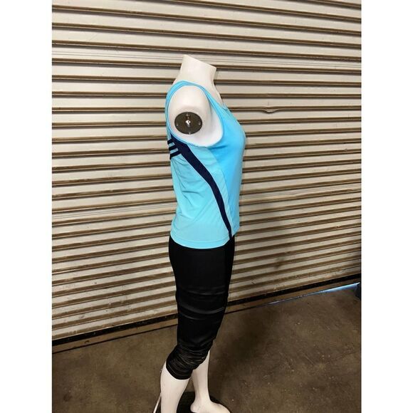 Addias Climacool top with mesh on neckline blue size large - Picture 4 of 11